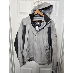 North Face Apex Summit Series Hooded Jacket Gray Black Soft Shell Full Zip Med